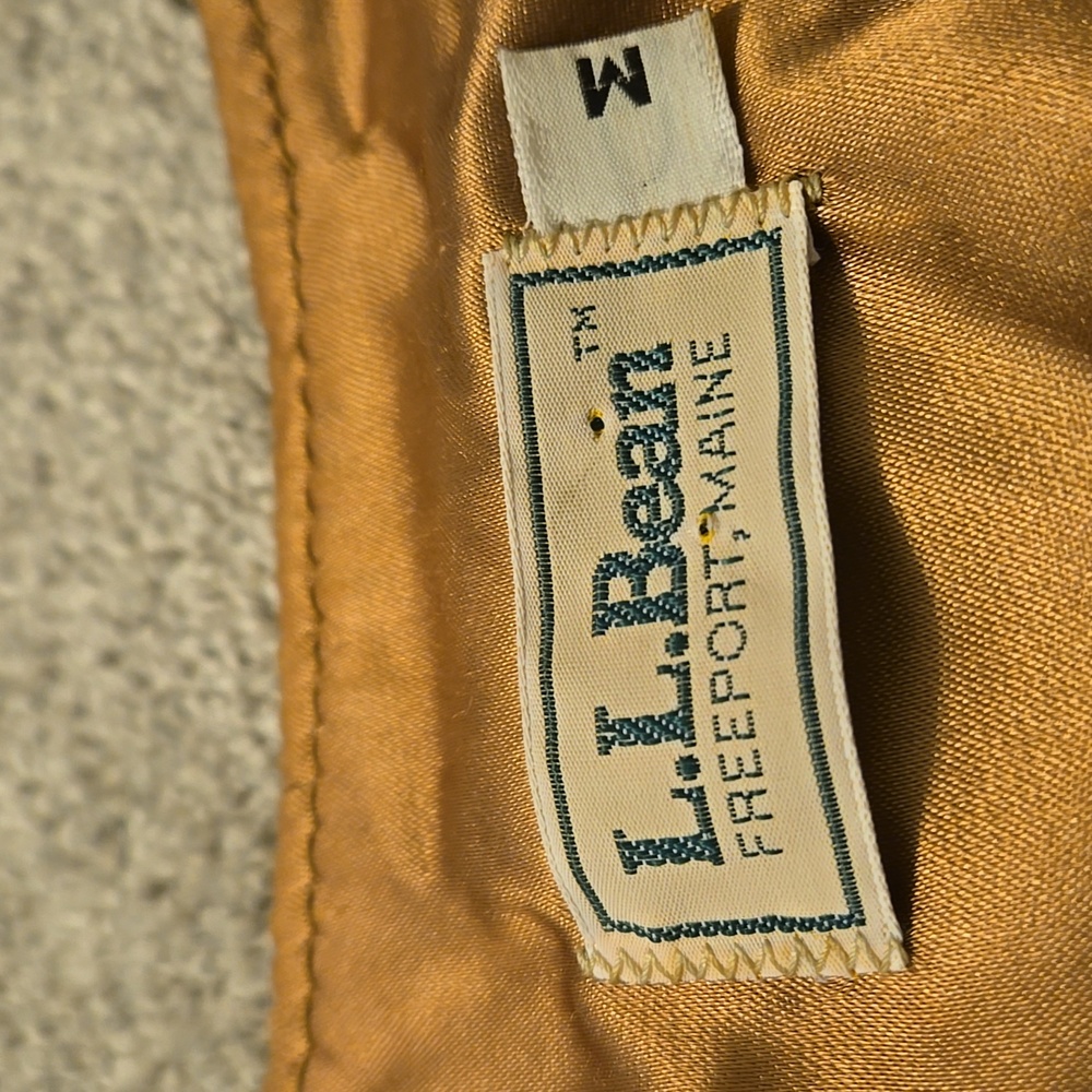 Vintage 1980s LL Bean Pig Suede Leather Work Lined Vest M - Picture 2 of 13